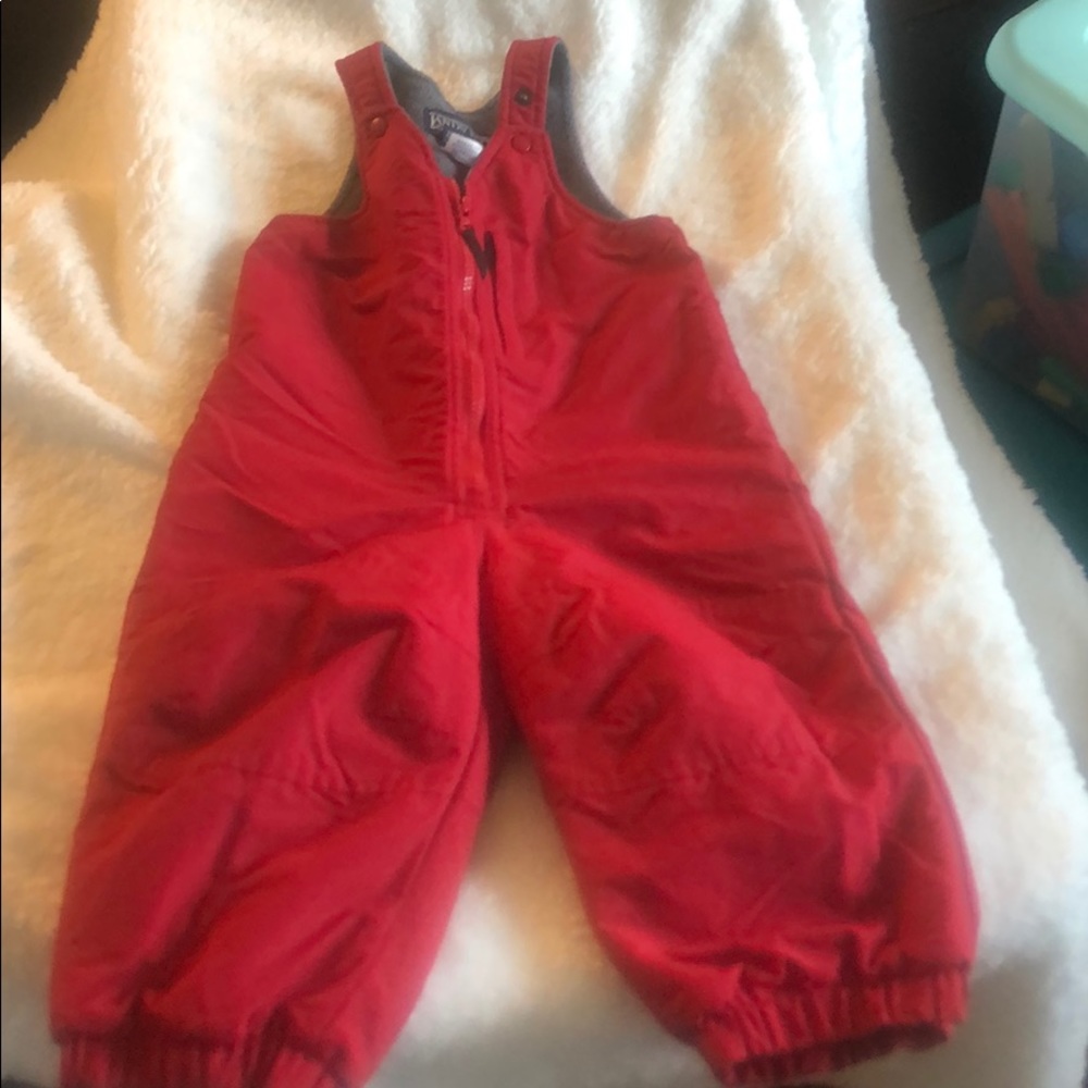 Lands End Red Bib Snow Pants - Size 2T